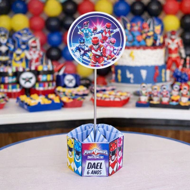 Centro de Mesa Power Rangers | Arquivos Silhouette + PDF Personalizado