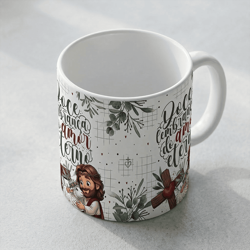 Mockup Caneca Cerâmica Páscoa Cristã | Arte Sublimação PNG + PDF - imagem 2