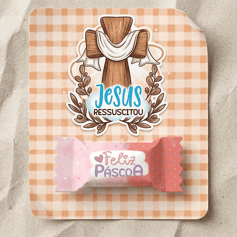 Kit Páscoa Cristã Balinha | 24 Embalagens + 12 Cartões | PNG e PDF para Imprimir - imagem 7