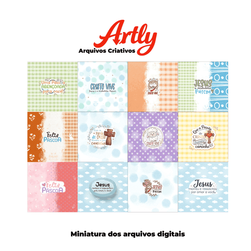 Kit Páscoa Cristã Balinha | 24 Embalagens + 12 Cartões | PNG e PDF para Imprimir - imagem 9